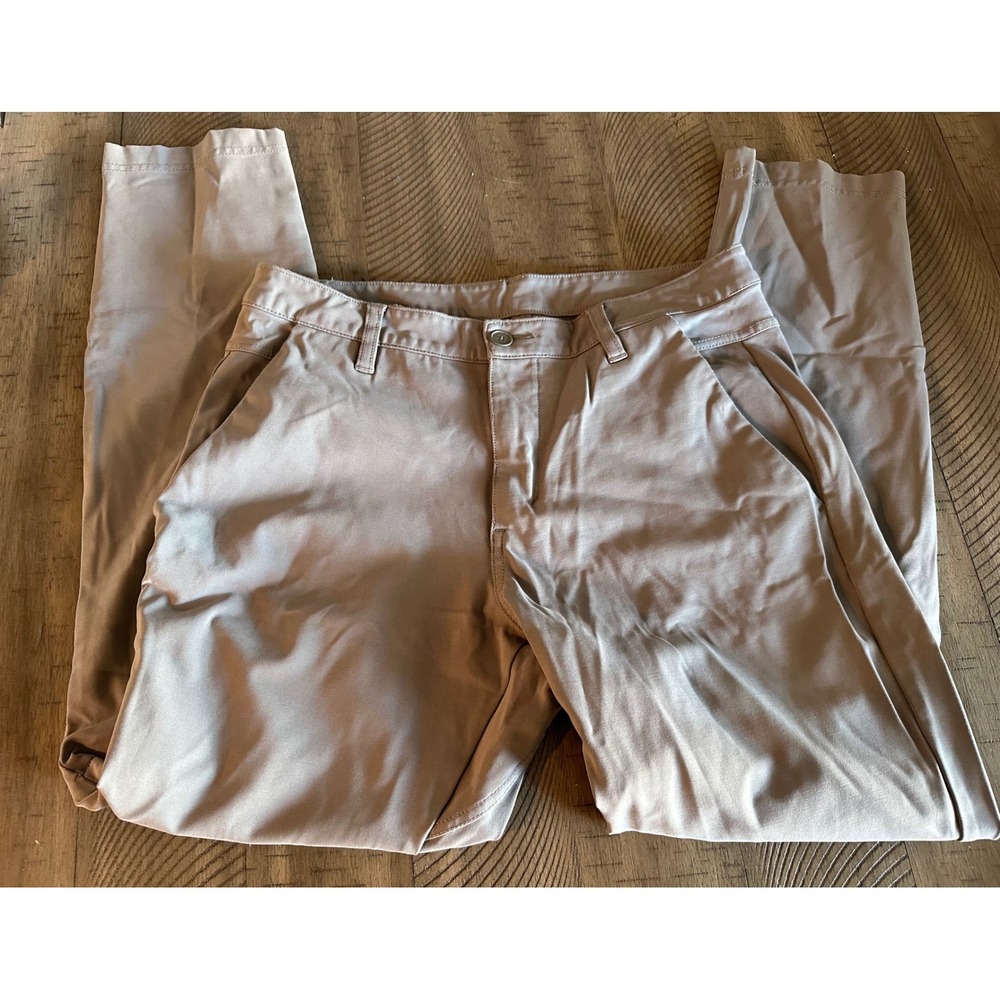 BYLT Premium Basics Everyday Pant 2.0 Slim Fit Mens 33x28 Taupe Chino